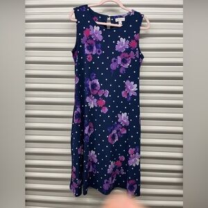 Susan Graver Blue and Purple Sleeveless Dress Size M